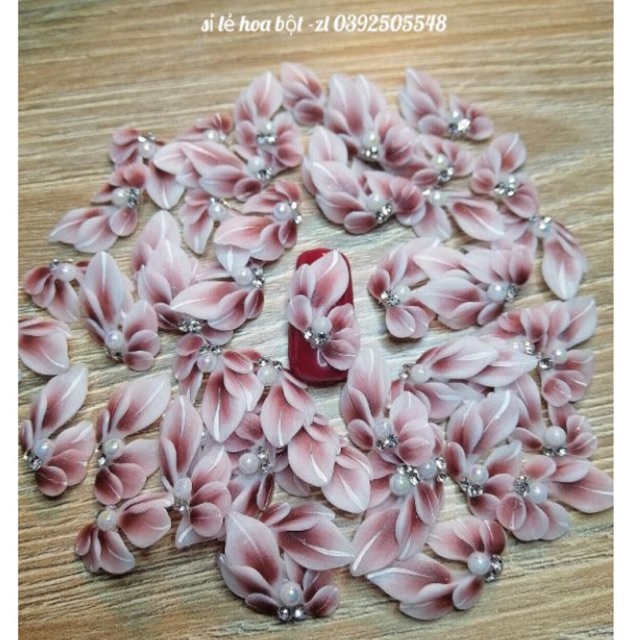 Hoa Bột Hoa Gắn Móng Nail Cánh Nhọn Giá 1bông