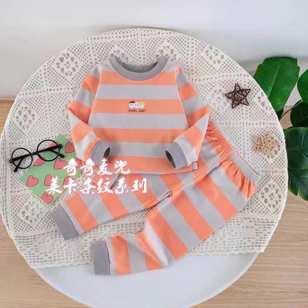 (QiQi 26-36kg) Đồ bộ cho bé quảng châu xuất hàn Bộ quần áo dài tay QiQi cotton xuất Hàn cho bé trai và bé gái (7-10tuổi)