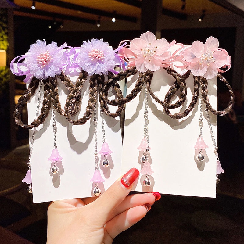 Phụ Kiện Kẹp Tóc Giả Thắt Nơ Dễ Thương Cho Bé Gái