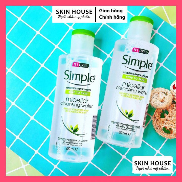 [Mẫu Mới] Nước Tẩy Trang Simple - Nước Tẩy Trang Simple Micellar Water 200ml