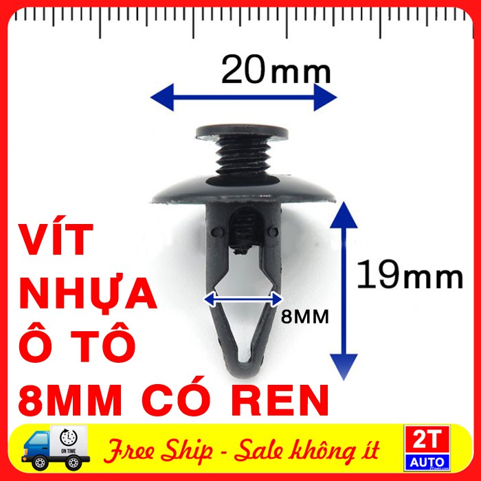 Bộ 10 đinh tán, chốt vít nở vit Nhựa 8mm Loại chuyên dùng cho xe hơi ô tô - vít nhựa ô tô