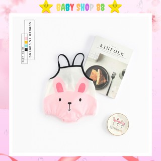 Body chip hình yếm thỏ hồng cho bé trai bé gái 0 đến 12 tháng tuổi