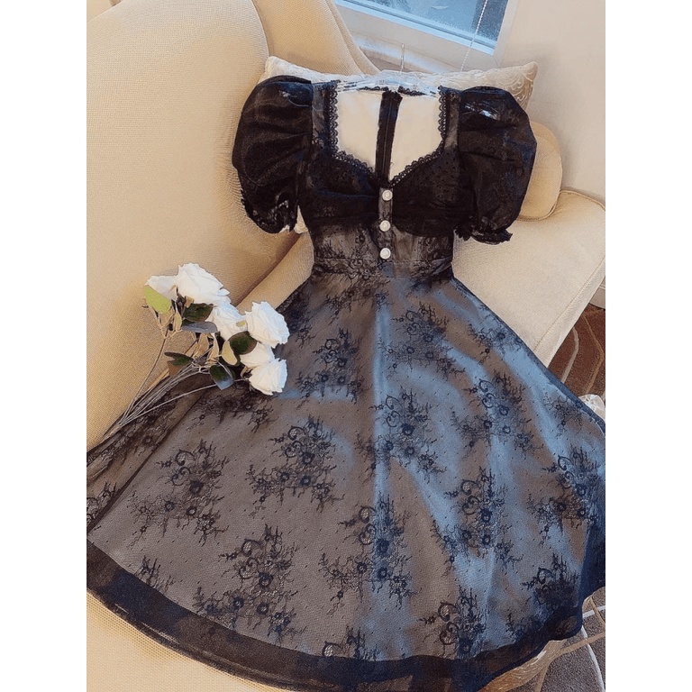 (Free ship) Mẫu Đầm Ren Tay Vuông Cực Sang Chảnh Đủ Size Từ 40-55KG UP HHP Fashion