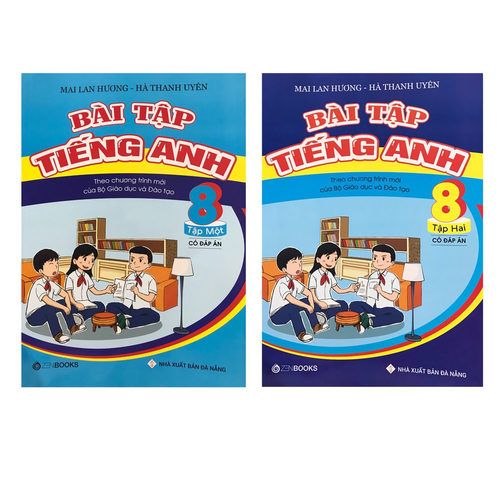 Sách - Combo Bài tập tiếng anh lớp 8 tập 1 + tập 2 ,có đáp án ( theo chương trình mới )