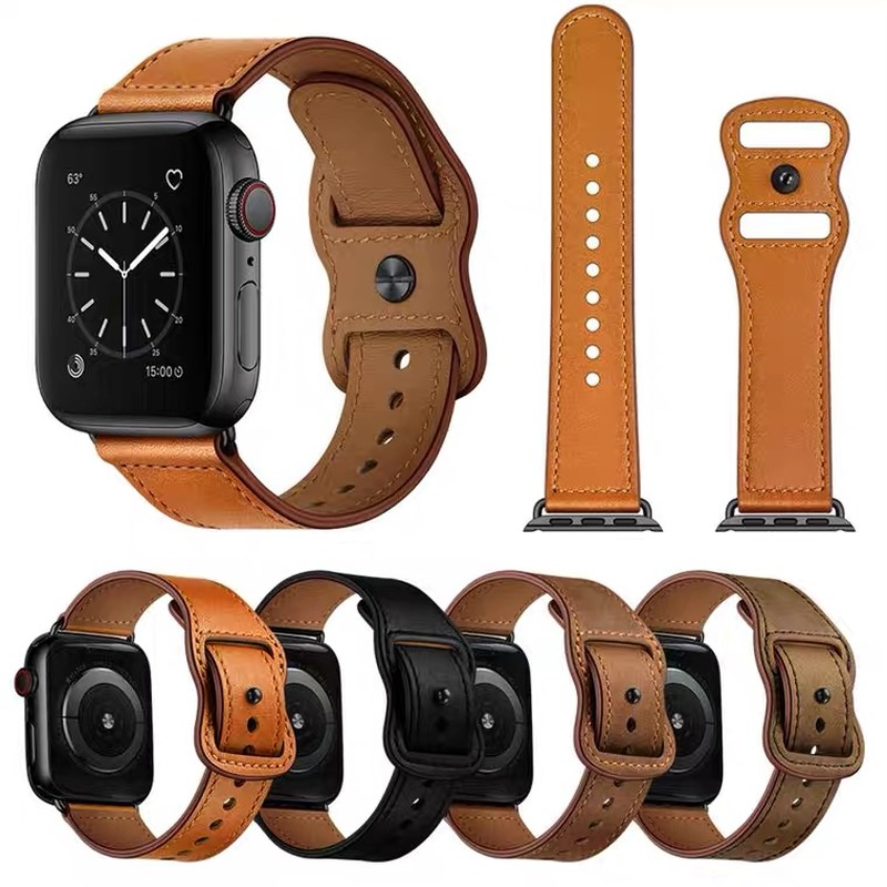 Dây đeo bằng da bò chuyên dụng cho đồng hồ thông minh Apple Watch 5 44mm Iwatch Series 4 3 2 1 42mm 38mm