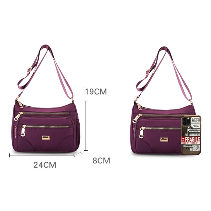 Túi xách đeo chéo nữ vải dù chống nước cao cấp size 24cm TUI-49