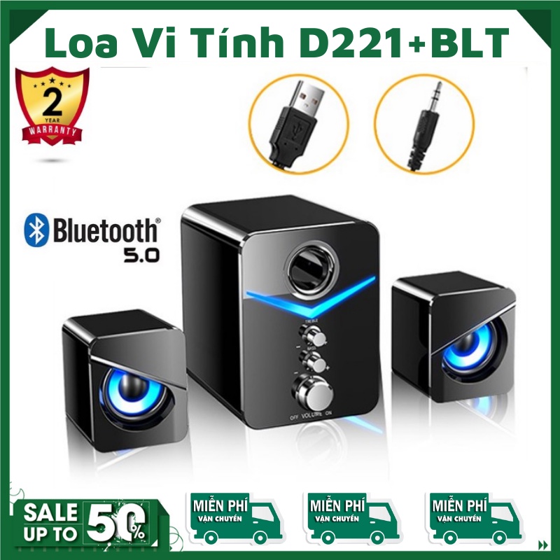 Loa Vi Tính D-221 ⚡FreeShip⚡ SUPER BASS cực đã, có LED, dòng loa máy tính cao cấp cho laptop, pc, điện thoại