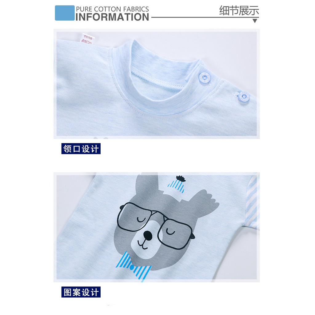 Boy Kids Girl Underwear pyjamas Baby Clothing Áo Thun Dài Tay Cổ Tròn Thời Trang Cho Bé Trai 0-2 - 4 Tuổi
