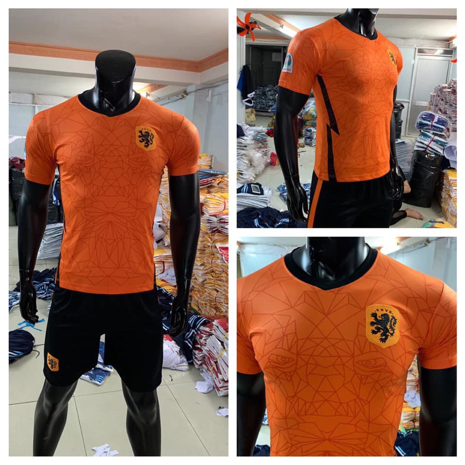 Quần áo thể thao bóng đá Tuyển Hà Lan Cam Euro - Đồ đá banh 2020