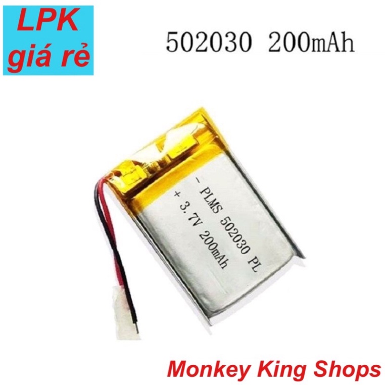 Pin Li-Po 3.7V 502030- 200mAh và 502035- 300mAh cho Dock sạc tai nghe Bluetooth, Loa Bluetooth, Các thiết bị điện tử..