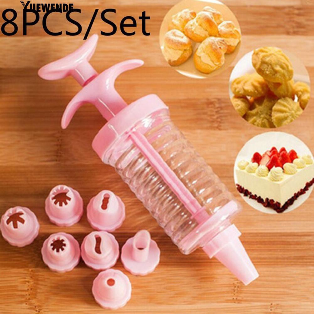 Bộ dụng cụ nhấn + 8 đuôi phun trang trí bánh cookie