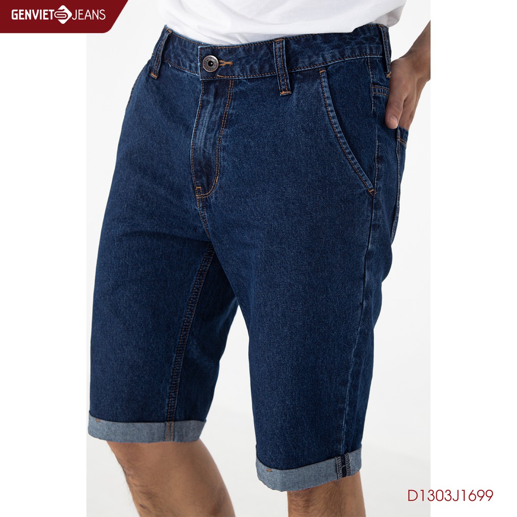 Quần ngố jeans nam col cơ bản D1303J1699 GENVIET