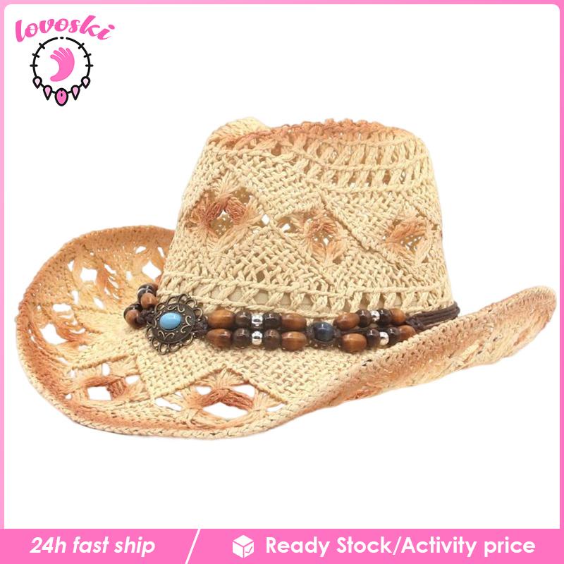 Nón Cao Bồi Bằng Rơm Chống Nắng Phong Cách Cao Bồi Cổ Điển Có Thể Tháo Rời Dùng Khi Đi Du Lịch