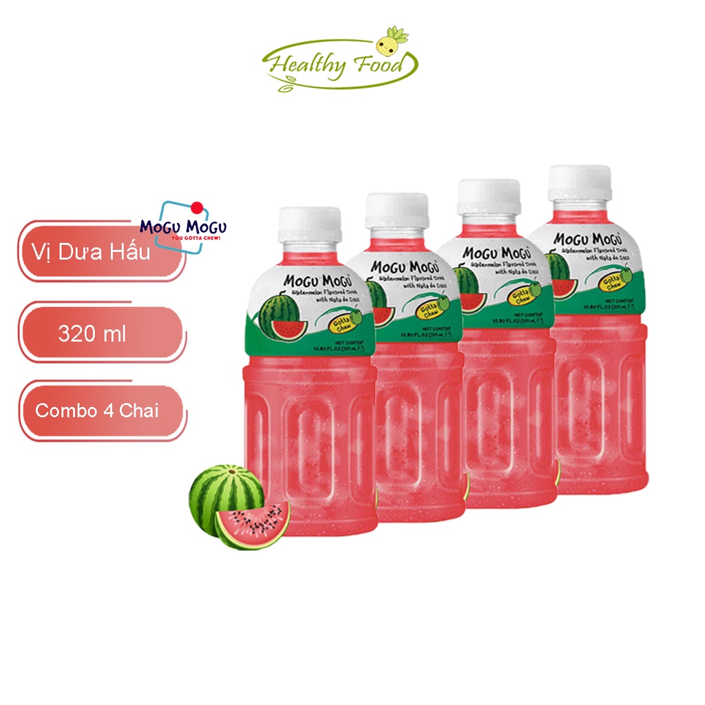 Combo 4 Chai Nước Thạch Dừa  MOGU MOGU - 4 Vị