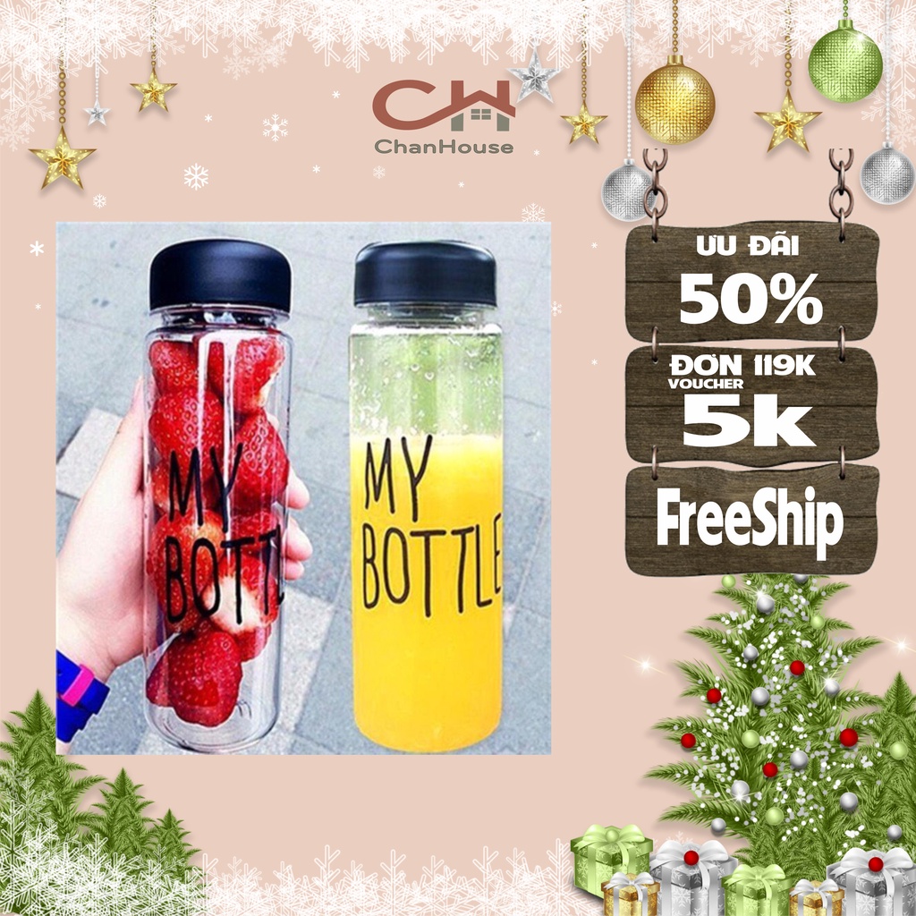 Bình Thủy Tinh My Bottle 420ml, Lọ Thủy Tinh Đựng Nước Trái Cây, Chai Thủy Tinh Đựng Nước