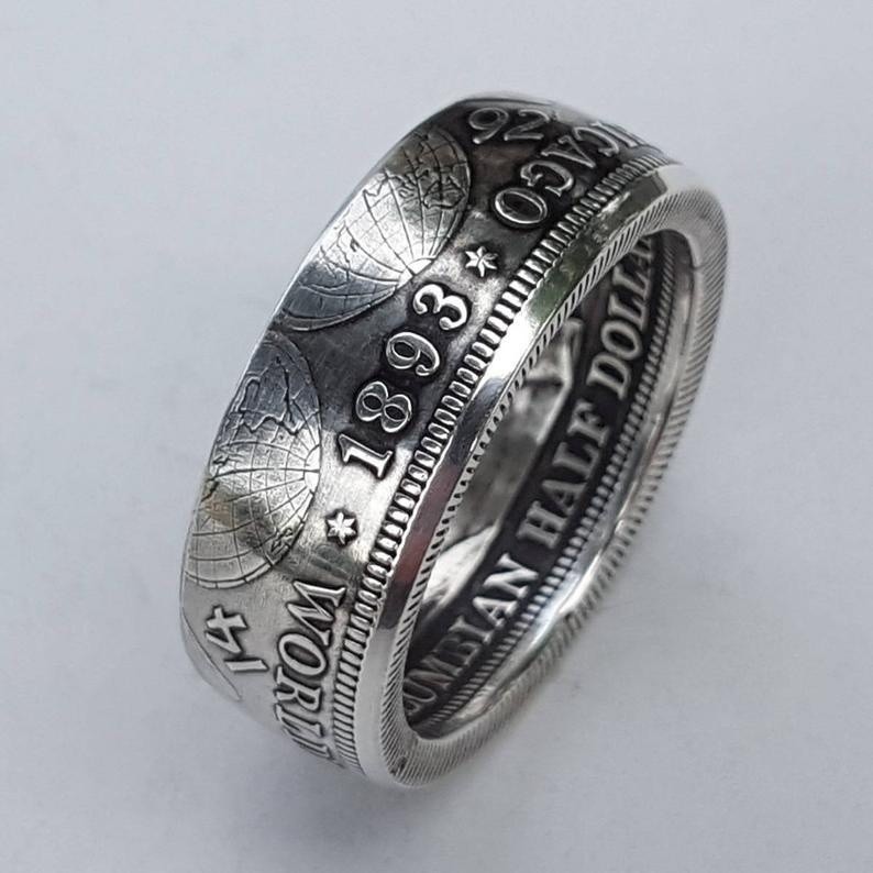 weiweijewelry/Nhẫn Đồng Xu Bạc Chạm Khắc Bàn Tay Morgan 1893 5-13