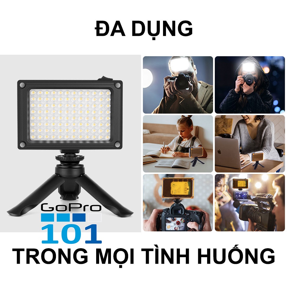 Đèn trợ sáng quay video camera, GoPro 96 LED 112 LED kèm 6 filter màu hỗ trợ chụp ảnh tự sướng tiện lợi - GoPro101