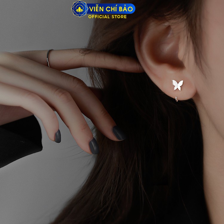 Bông tai bạc nữ Cánh bướm chất liệu bạc 925 thời trang phụ kiện trang sức nữ Viễn Chí Bảo B400203X