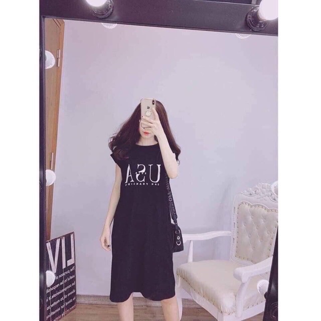 Váy suông có size cánh dơi túi eo form rộng dáng dài | BigBuy360 - bigbuy360.vn