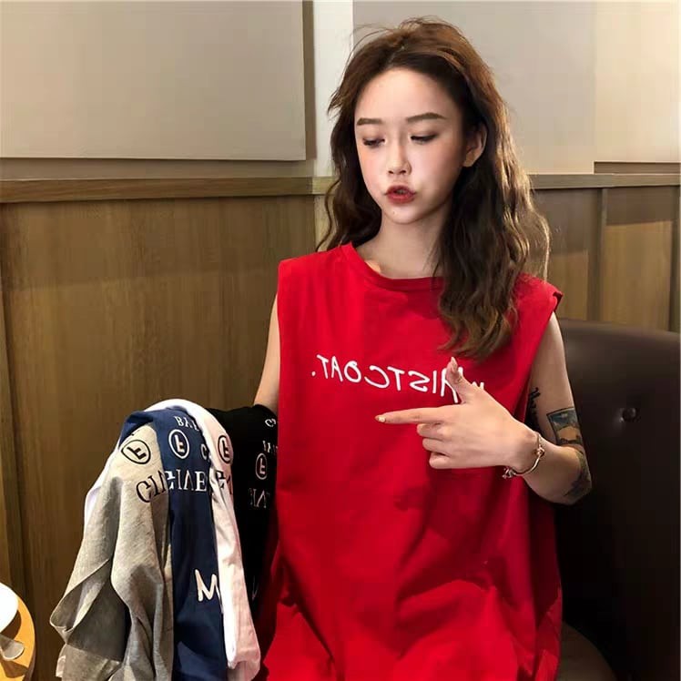 ORDER | ÁO TANKTOP ULZZANG IN CHỮ CÁ TÍNH MẶC HÈ