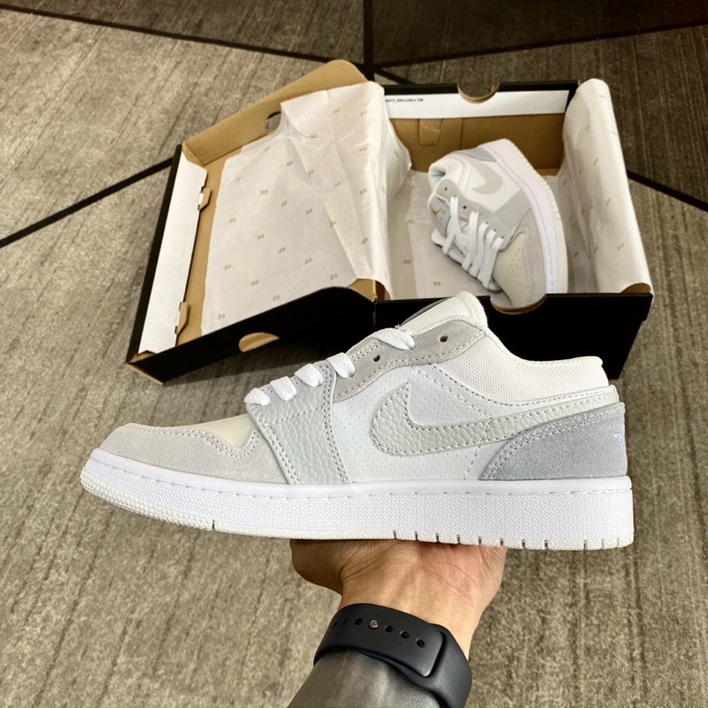 GIÀY JD1 LOW PARIS XÁM GREY DA THẬT LAI AU