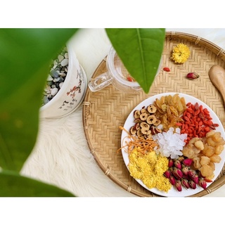 Trà An Thần Ngủ Ngon Giảm Stress - Thanh Lọc Cơ Thể - Trà Dưỡng Nhan 7 Vị Nấm Đông Trùng , Nho Kho , Ngủ Ngon T42