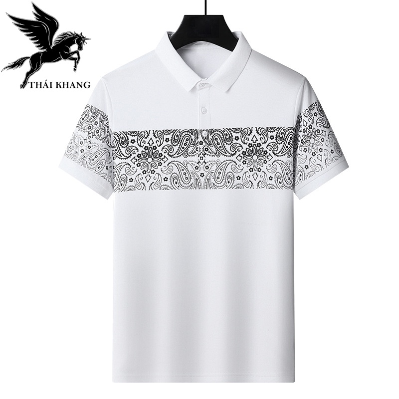 Áo polo nam THÁI KHANG vải cotton 100% siêu mát co dãn 4 chiều APOLO35