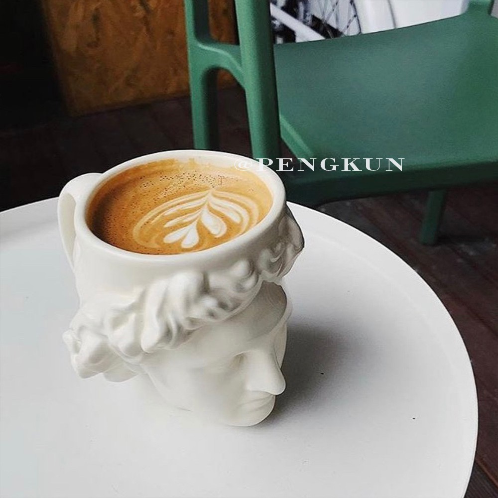 Cốc uống nước bằng gốm hình tượng điêu khắc đầu David của Tây Ban Nha cổ đại sáng tạo thích hợp làm quà tặng sinh nhật