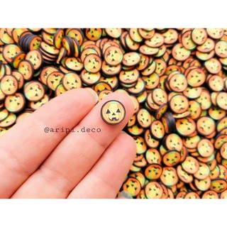 Miếng trang trí halloween bí ngô ma quái G33/ Cốm đất sét / Nguyên liệu slime resin trang trí