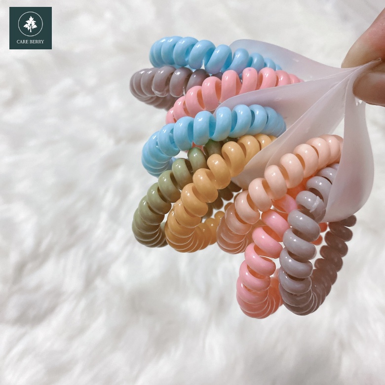 Set 3 dây cột tóc lò xo màu kẹo ngọt Care Berry Store