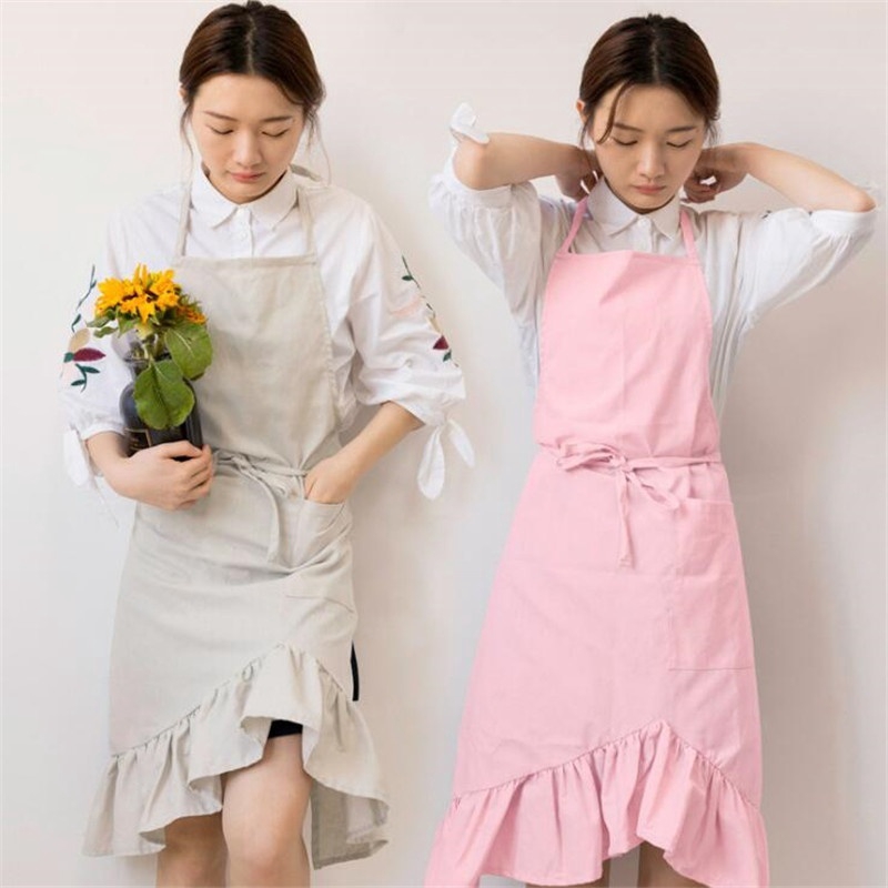 1 Tạp Dề Vải Lanh Cotton Thời Trang Cho Nữ