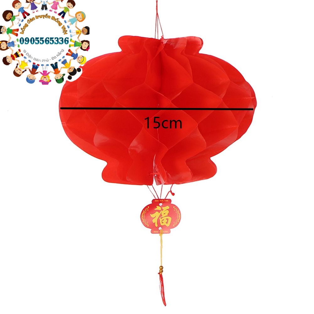 Lồng đèn lưới đỏ chống nước treo trang trí Trung Thu 2022 - Lồng đèn đỏ chữ PHÚC nilon chịu nắng mưa trang trí Tết