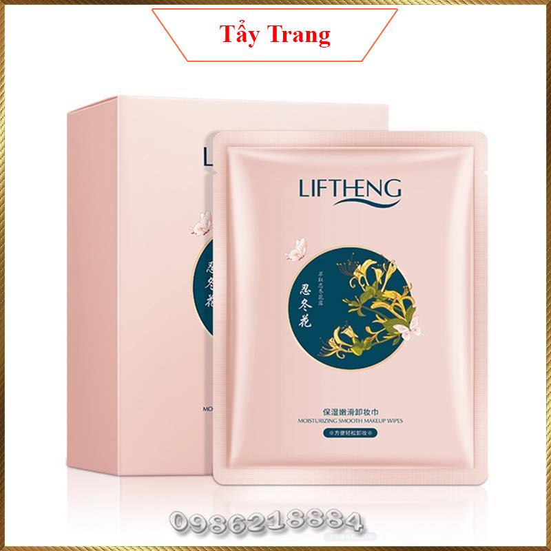 Khăn tẩy trang làm sạch sâu dùng 1 lần Liftheng Moisturizing Smooth Makeup Wipes LMW1