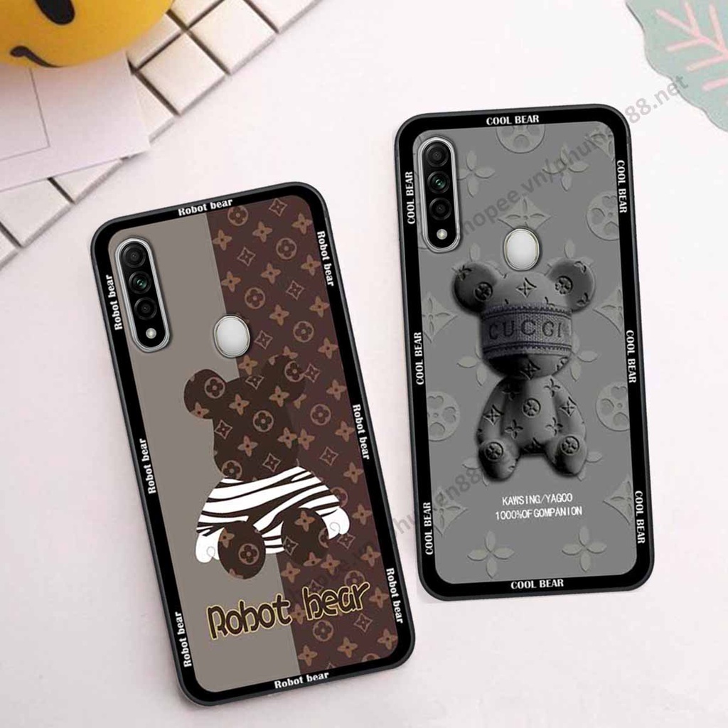 Ốp Oppo A31 bear, k@ws thương hiệu phong cách ốp lưng thời trang cao cấp