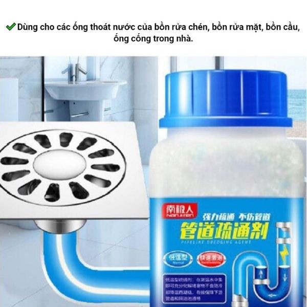 Bột thông cống đa năng đường ống cống tắc bể phốt - bột thông tắc cống lọ vuông - BTC