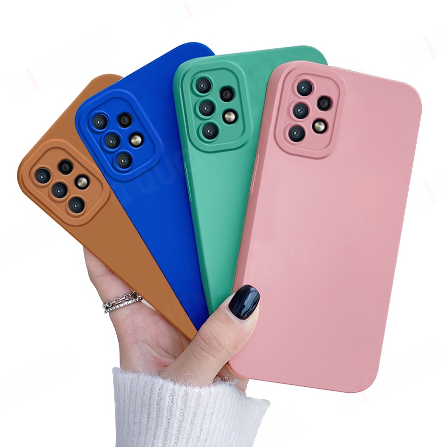 Ốp điện thoại cạnh vuông bảo vệ camera cho Samsung Galaxy A03 A12 A13 A23 A33 A52 A52s A53 A73 5G