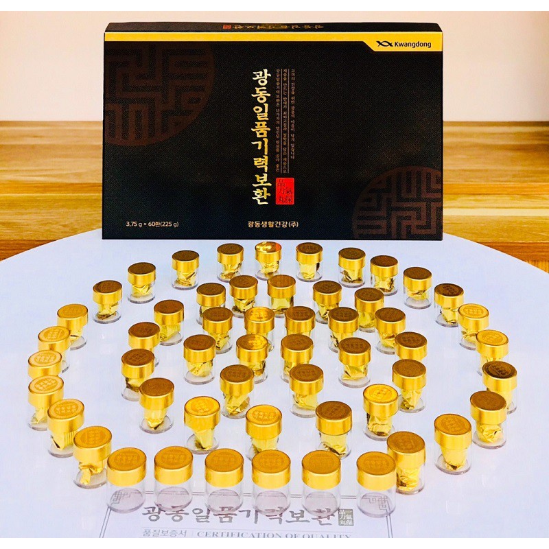 An Cung Bổ Não Ngưu Hoàng Hoàn Trầm Hương Kwangdong Hàn Quốc Ngăn Ngừa Đột Quỵ 60 Viên