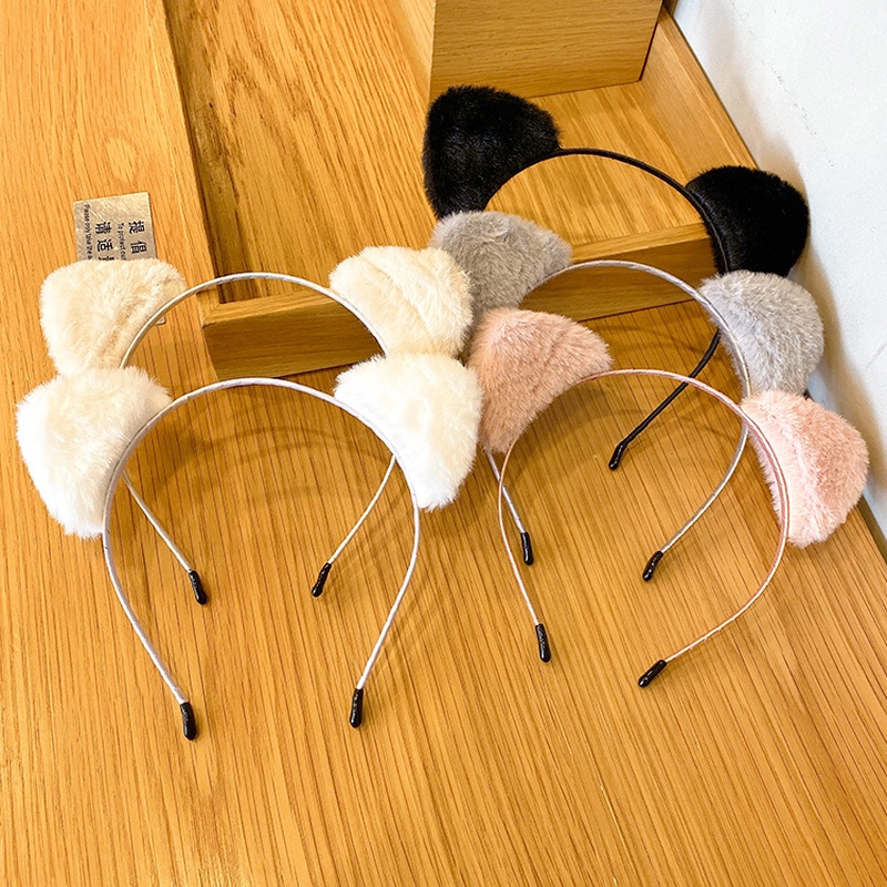 Băng đô cài tóc hình tai mèo bằng nhung phong cách Hàn Quốc thời trang cho nữ 2021