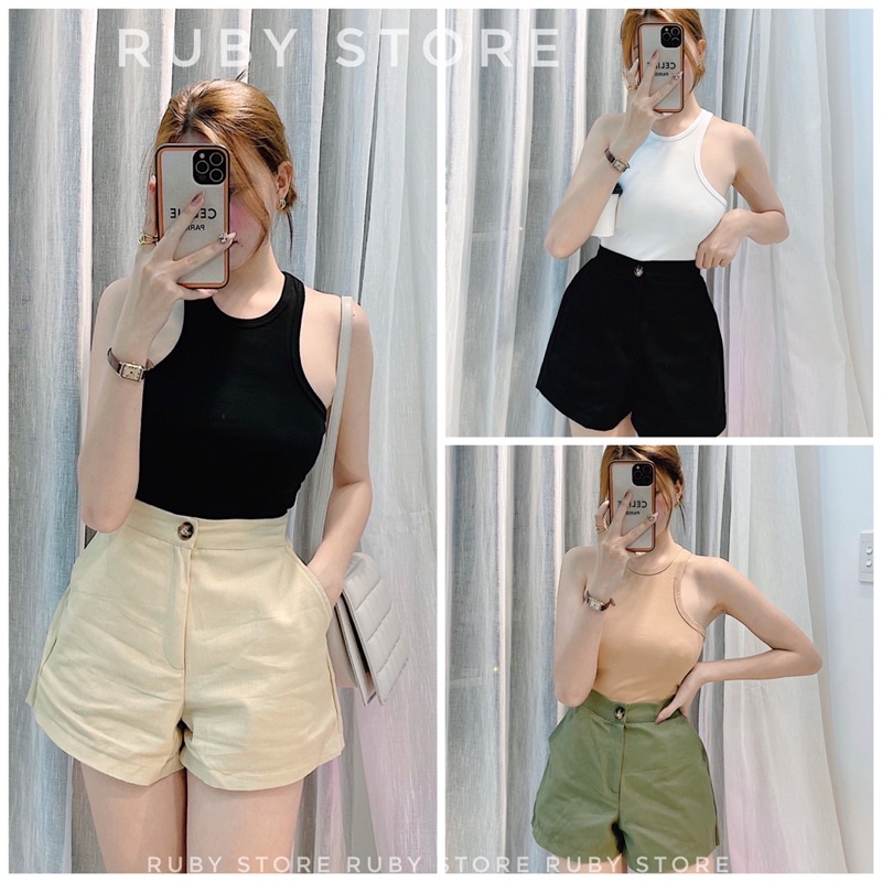 RUBYSTORE_Áo croptop ba lỗ chất đẹp loại 1