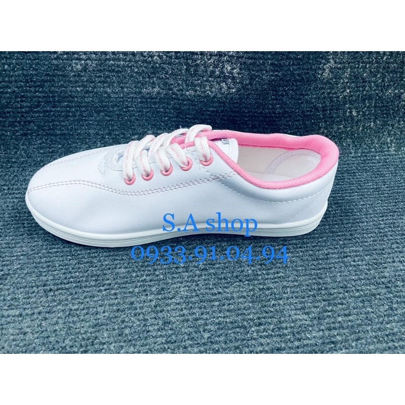 Giày thể thao, thể dục ASIA DA NỮ SI TRẮNG VIỀN HỒNG học sinh Asia