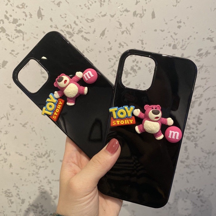 Ốp Điện Thoại silicone Mềm Bóng Hình Gấu/Dâu Tây Cho Apple 13 iPhone12/11pro max x/xs 7/8plus