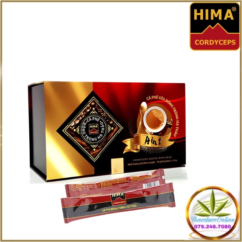 Cà Phê Sữa Đông Trùng Hạ Thảo Hima 4 IN 1 (20 gói/hộp) | BigBuy360 - bigbuy360.vn