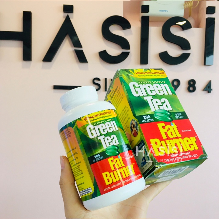 Viên Uống Giảm Cân Trà Xanh APPLIED NUTRITION - Green Tea Fat Burner 400mg (200Viên - 2V/Ngày)