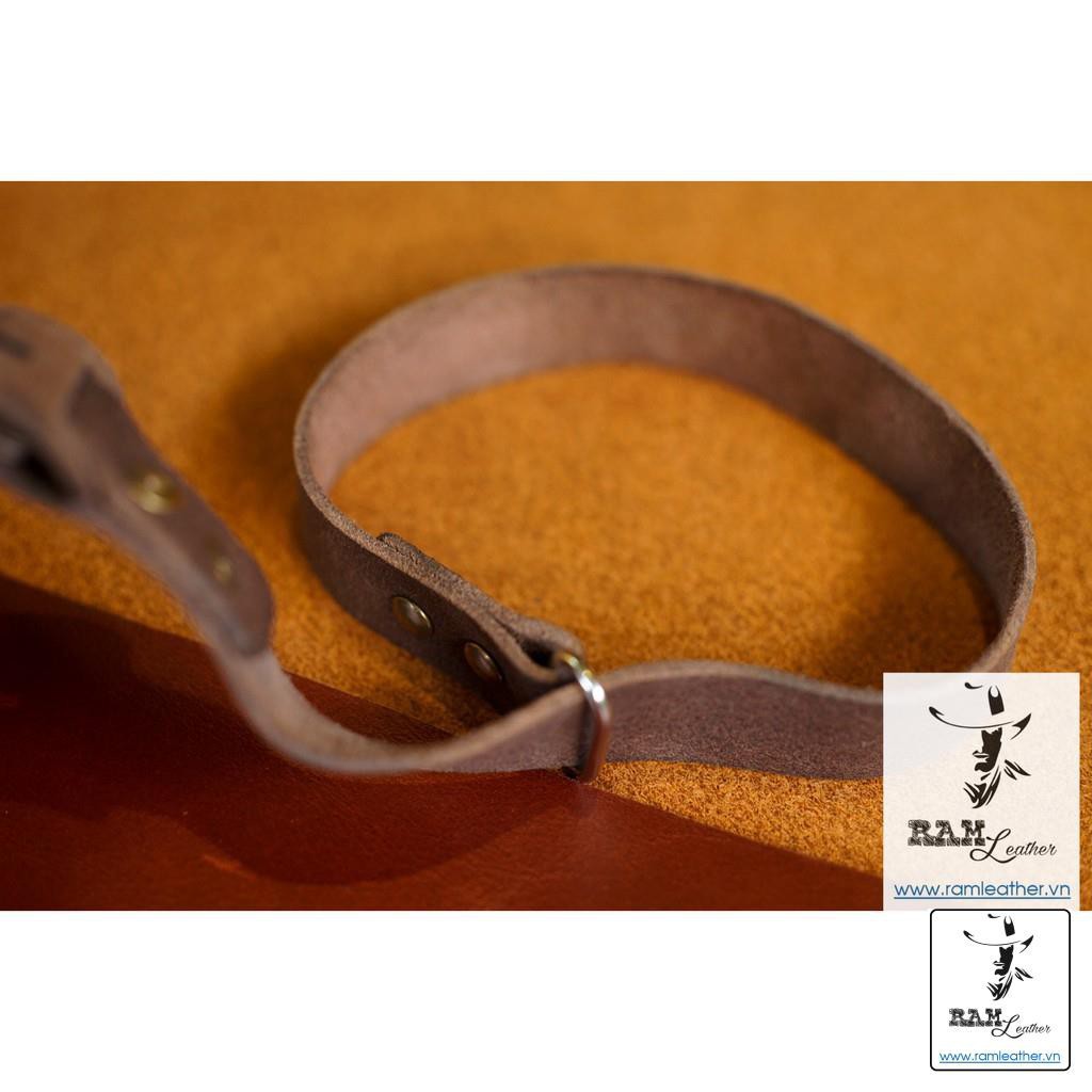 (DA BÒ CAO CẤP) Dây máy ảnh Handstrap da bò lộn (da bò thật) cực chất – RAM Handstrap