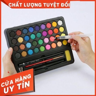 Bộ 36 màu nước dạng nén Keep smilling kèm bút nước, giấy, bút chì, bút lông