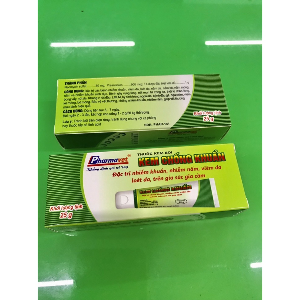 Kem Chống Khuẩn, Kem Bôi Diệt Khuẩn Cho Gia Súc, Gia Cầm - 25GAM