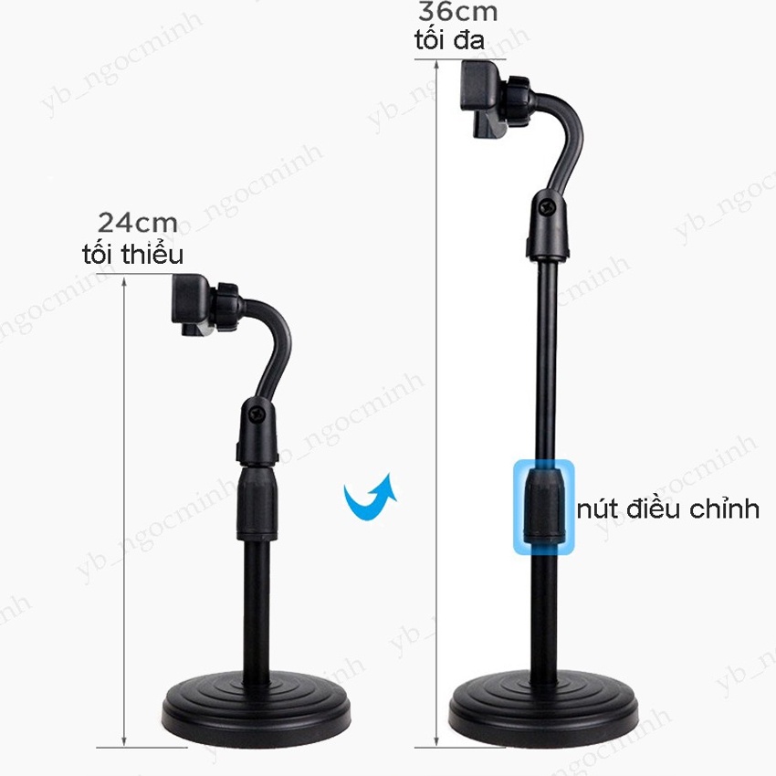 Giá Đỡ Điện Thoại Livestream Xem Video Ổn Định Điều Chỉnh Chiều Cao, Xoay 360 Độ Dùng Để Quay Phim Ghi Hình Đa Năng