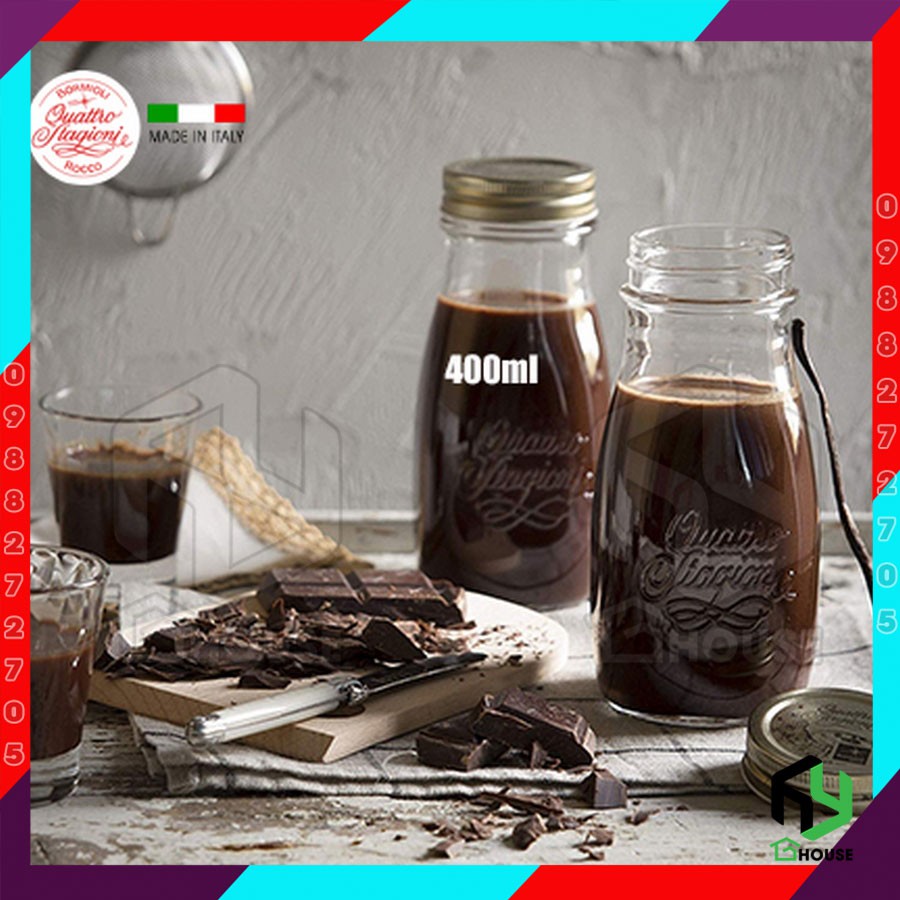 [ITALY] Chai đựng sữa hạt QUATTRO 400ml - Bormioli Rocco | BigBuy360 - bigbuy360.vn