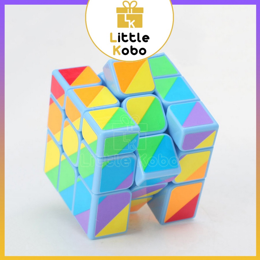 Rubik 3x3 YJ Unequal Six-Color Mirror Cube Rubic Biến Thể 3 Tầng Cầu Vồng Đồ Chơi Thông Minh