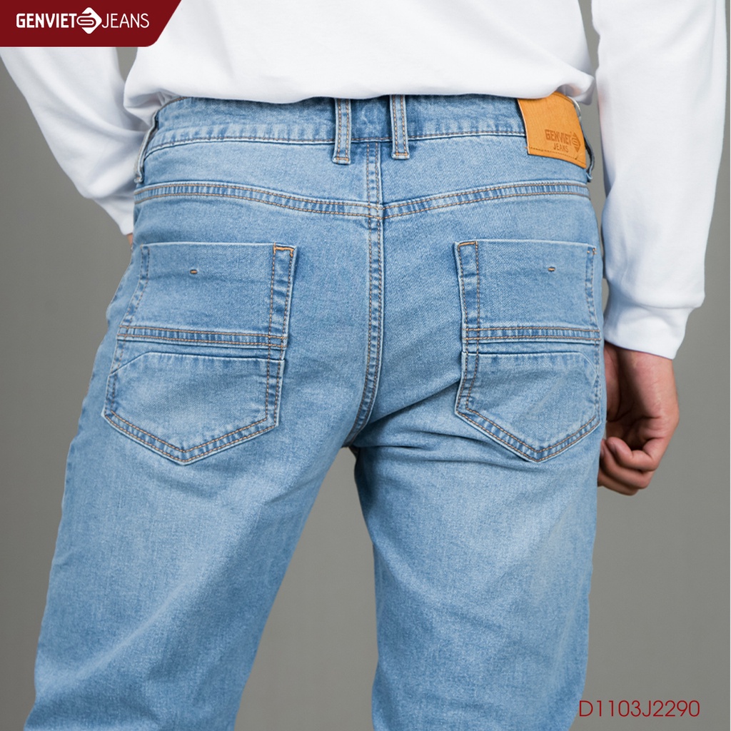 Quần Jeans Nam Genviet Jeans Dáng Đứng Col Đơn Giản Chất Bò Mềm Cao Cấp D1103J2290